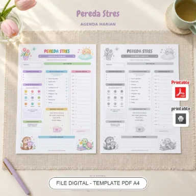 Stress Relief Daily Planner A4 - Agenda Perawatan Diri 2 Bahasa