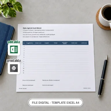 Buku Agenda Surat Masuk Excel A4