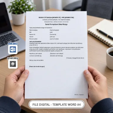 Surat Pernyataan Data Warga Word A4