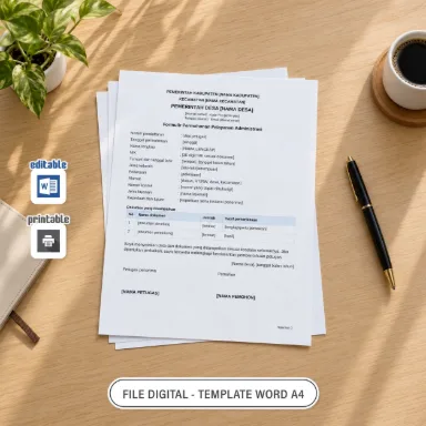 Formulir Permohonan Pelayanan Administrasi Word A4 untuk Administrasi Desa