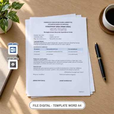 Kerangka Acuan Kerja dan Spesifikasi Teknis Word A4 untuk Administrasi Desa