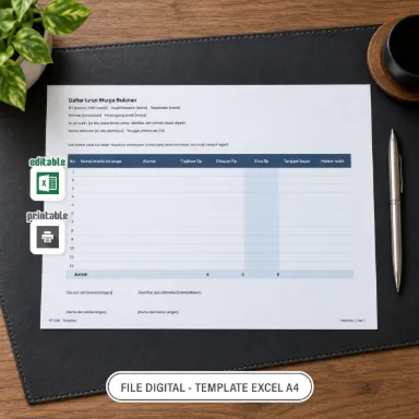 Daftar Iuran Warga Bulanan Excel A4