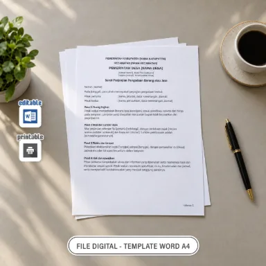 Surat Perjanjian Pengadaan Barang atau Jasa Word A4 untuk Administrasi Desa