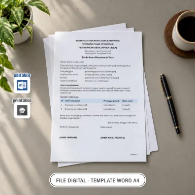 Berita Acara Musyawarah Desa Word A4 untuk Administrasi Desa