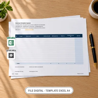 Buku Kas Pembantu Kegiatan Excel A4 untuk Administrasi Desa