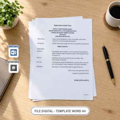 Keputusan Kepala Desa Word A4 untuk Administrasi Desa
