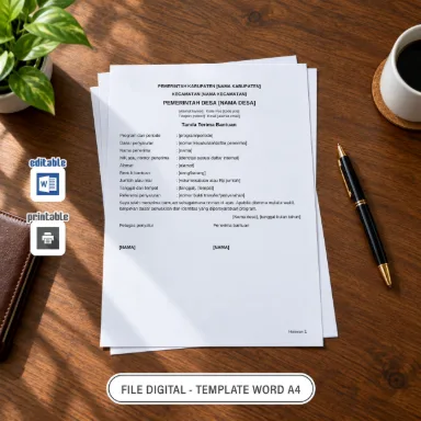Tanda Terima Bantuan Word A4 untuk Administrasi Desa