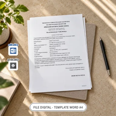 Surat Keterangan Tidak Mampu Word A4 untuk Administrasi Desa