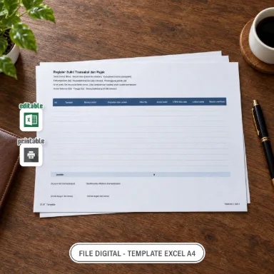 Register Bukti Transaksi dan Pajak Excel A4 untuk Administrasi Desa