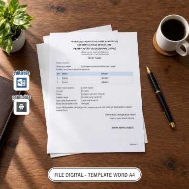 Surat Tugas Word A4 untuk Administrasi Desa