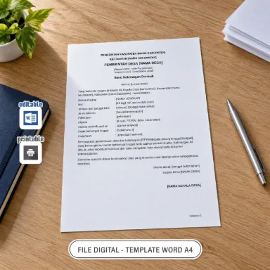 Surat Keterangan Domisili Word A4 untuk Administrasi Desa