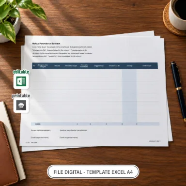 Rekap Penyaluran Bantuan Excel A4 untuk Administrasi Desa
