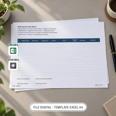 Buku Agenda Surat Masuk Excel A4 untuk Administrasi Desa