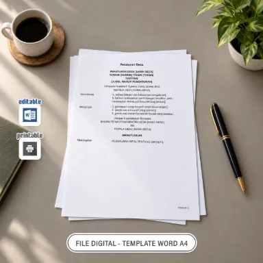 Peraturan Desa Word A4 untuk Administrasi Desa