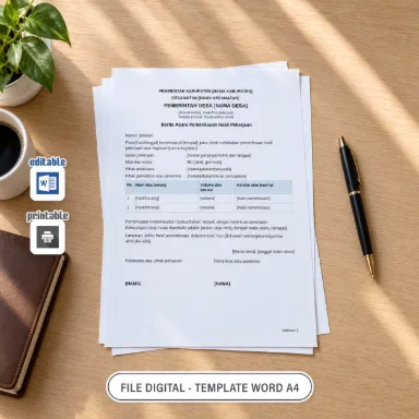 Berita Acara Pemeriksaan Hasil Pekerjaan Word A4 untuk Administrasi Desa