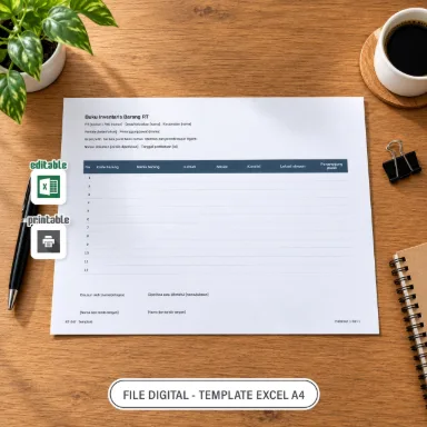 Buku Inventaris Barang RT Excel A4