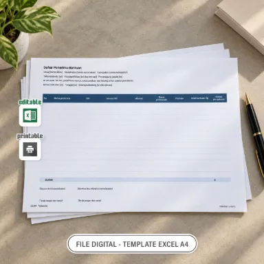Daftar Penerima Bantuan Excel A4 untuk Administrasi Desa