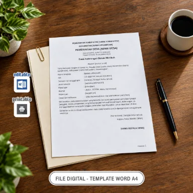 Surat Keterangan Belum Menikah Word A4 untuk Administrasi Desa