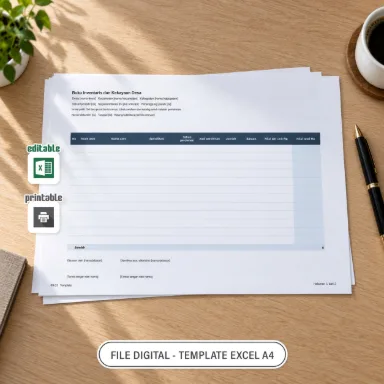 Buku Inventaris dan Kekayaan Desa Excel A4 untuk Administrasi Desa