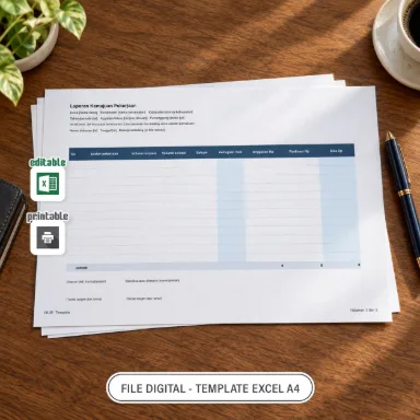 Laporan Kemajuan Pekerjaan Excel A4 untuk Administrasi Desa