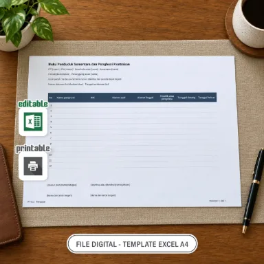 Buku Penduduk Sementara dan Penghuni Kontrakan Excel A4