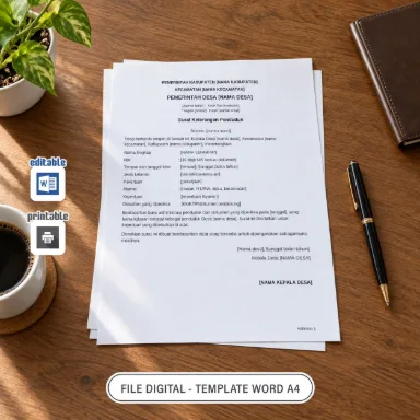 Surat Keterangan Penduduk Word A4 untuk Administrasi Desa