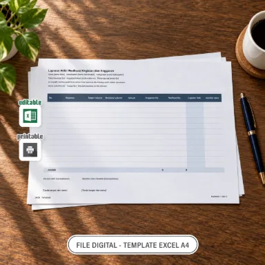 Laporan Akhir Realisasi Kegiatan dan Anggaran Excel A4 untuk Administrasi Desa