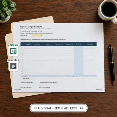 Laporan Keuangan Bulanan RT Excel A4
