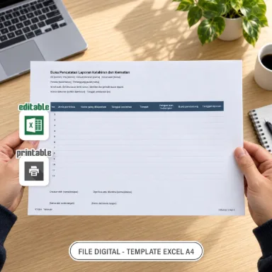 Buku Pencatatan Laporan Kelahiran dan Kematian Excel A4