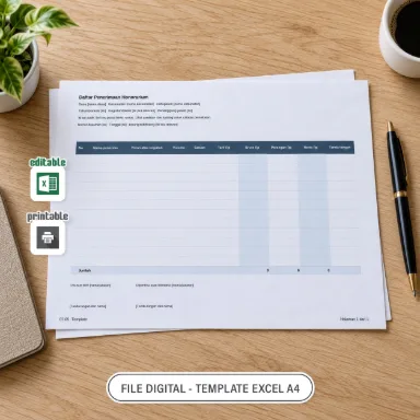 Daftar Penerimaan Honorarium Excel A4 untuk Administrasi Desa