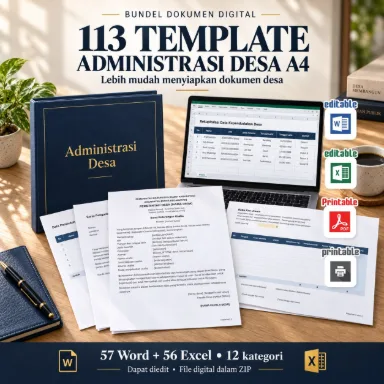 Bundel 113 Template Administrasi Desa A4 Word dan Excel