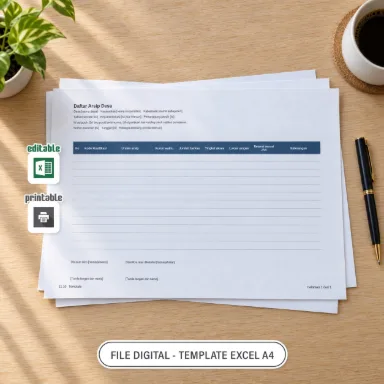 Daftar Arsip Desa Excel A4 untuk Administrasi Desa