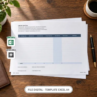 Laporan Aset Desa Excel A4 untuk Administrasi Desa