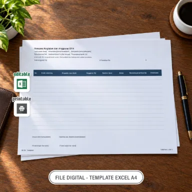Rencana Kegiatan dan Anggaran DPA Excel A4 untuk Administrasi Desa