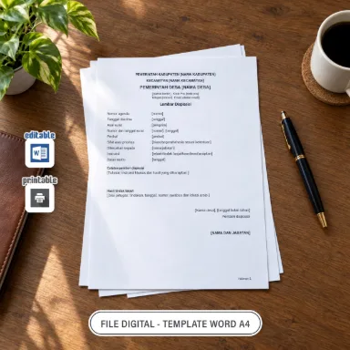 Lembar Disposisi Word A4 untuk Administrasi Desa