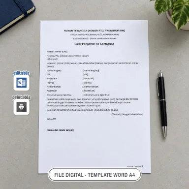 Surat Pengantar RT Serbaguna Word A4
