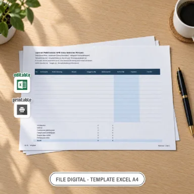Laporan Pelaksanaan APB Desa Semester Pertama Excel A4 untuk Administrasi Desa
