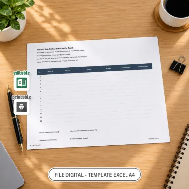 Jadwal dan Daftar Hadir Kerja Bakti Excel A4