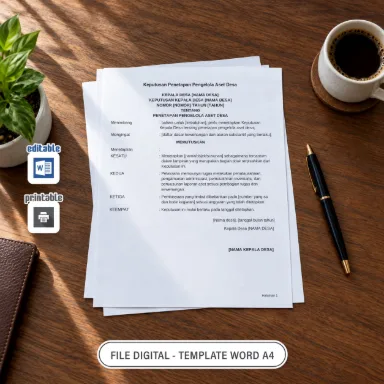 Keputusan Penetapan Pengelola Aset Desa Word A4 untuk Administrasi Desa