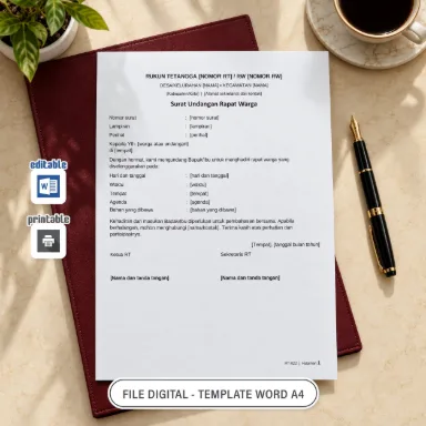 Surat Undangan Rapat Warga Word A4