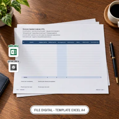 Rencana Kegiatan Lanjutan DPAL Excel A4 untuk Administrasi Desa