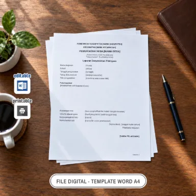 Laporan Dokumentasi Pekerjaan Word A4 untuk Administrasi Desa