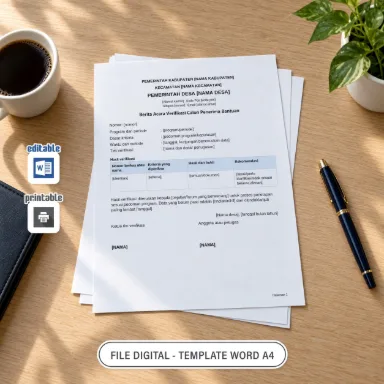Berita Acara Verifikasi Calon Penerima Bantuan Word A4 untuk Administrasi Desa